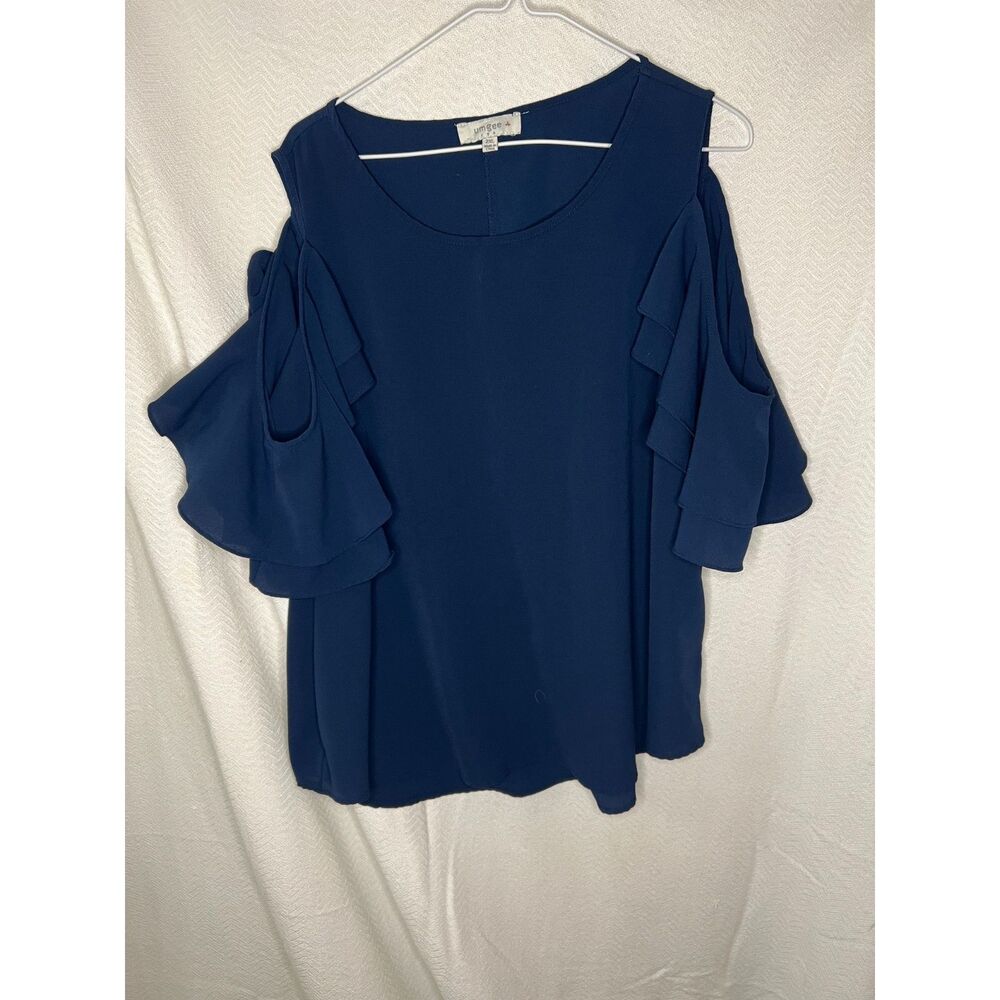 Umgee navy blue cold shoulder blouse 2XL